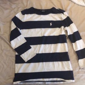 Ralph Lauren Sport blue /white Striped Long Sleeve Top